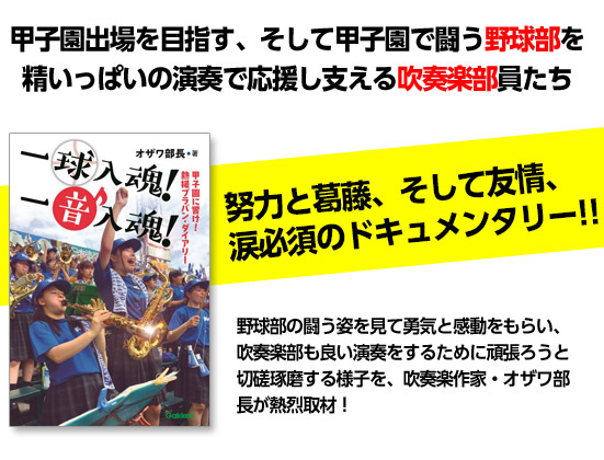 甲子園出場を目指す、そして甲子園で闘う野球部を精いっぱいの演奏で応援し支える吹奏楽部員たち