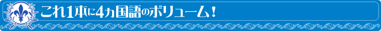 これ1本に4ヵ国語のボリューム！