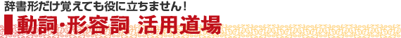 辞書形だけ覚えても役に立ちません！動詞・形容詞 活用道場