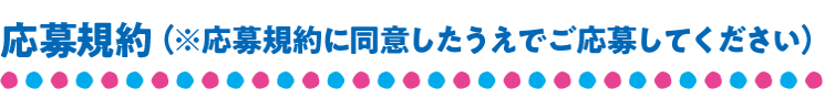 応募規約 （※応募規約に同意したうえでご応募してください）