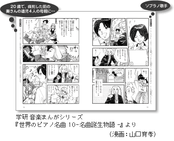 学研 音楽まんがシリーズ『世界のピアノ名曲10- 名曲誕生物語 -』より　（漫画：山口育孝）